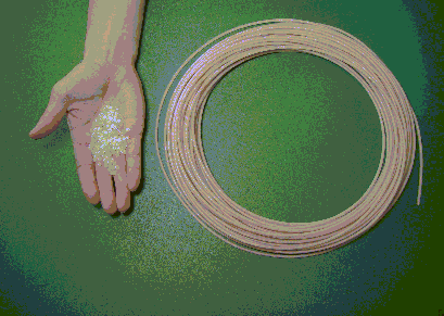 Figure 2 External view of wires manufactured with reclaimed polyethylene