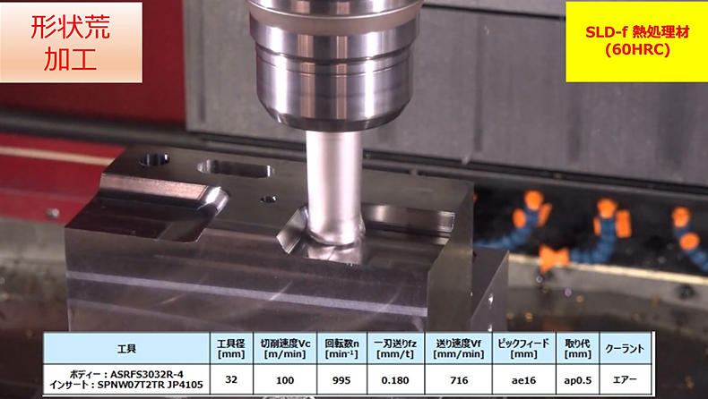 [熱処理材(60HRC)]各種要素加工